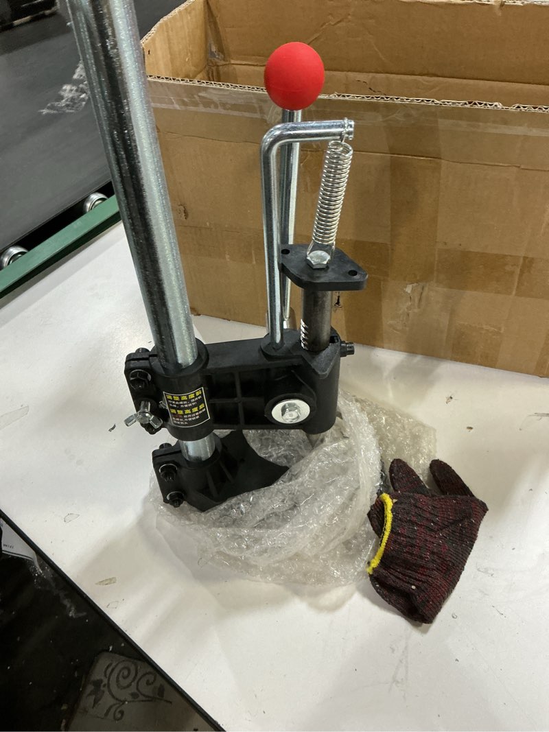 Condition photo showing Good Condition for Manual Press Punching Machine for Leather Hole Processing and Die Cutting, Manual Stamping Tool for DIY Leather Craft with Drill Chuck, Height Adjustable Cast Iron Table and (Small) Multicolor Small