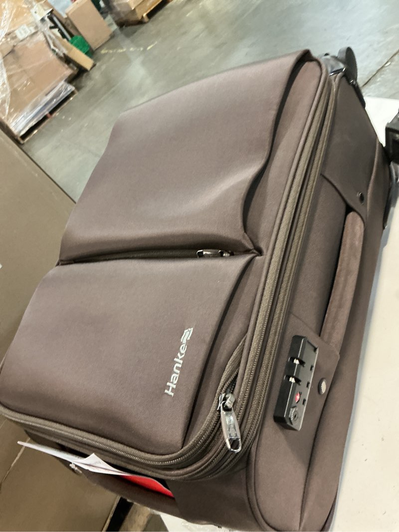 Condition photo showing As Is for hanke softside expandable 20 inch carry on luggage with wheels airline approved, tsa luggage lightweight rolling suitcases for travel carry on bag(black) 20-inch carry on black