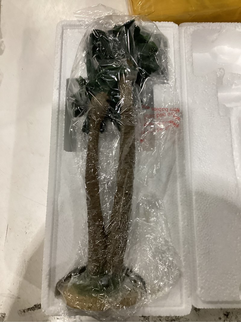 Condition photo showing New/Like New for three kings gifts large palm tree nativity accessory – hand painted bethlehem palm trees for christmas manger scenes – religious indoor holiday décor accent – 14.1 inch 14 inch