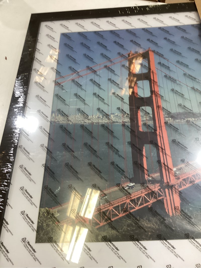Condition photo showing Good Condition for pealsn 20x24 picture frame, display pictures 16 x 20 with mat or 20 x 24 without mat for wall mounting display, poster frames, black. black 20x24