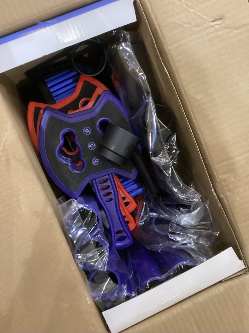 Condition photo showing As Is for Family Axe Throwing Game for Backyard Fun | Safe Bristle Target Set with 4 Axes & 4 Darts for Kids & Adults | Lightweight & Portable for Carnival, Camping, Party and Indoor/Outdoor Games Blue