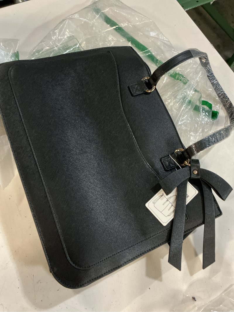 Condition photo showing Good Condition for rainsmore laptop bag for women 15.6 inch work tote bags leather laptop tote waterproof computer bag professional office business briefcase large handbag for college teacher travel, black