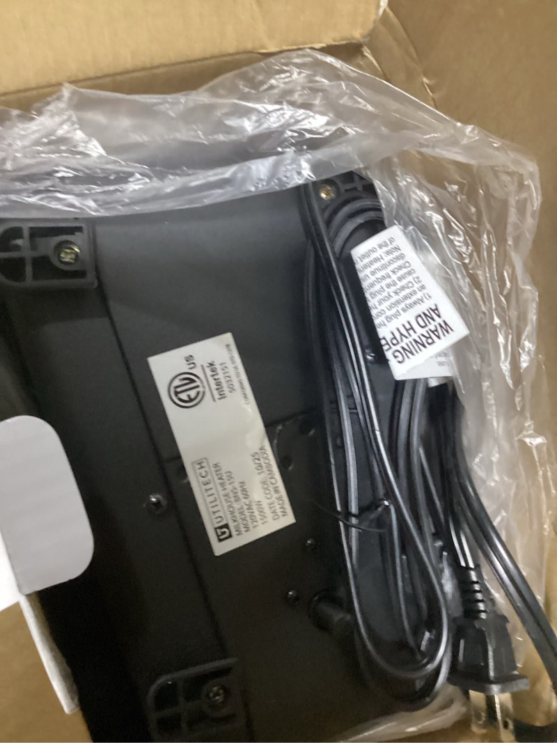 Condition photo showing As Is for Utilitech 1500 -Watt Utility Fan Utility Indoor Electric Space Heater with Thermostat