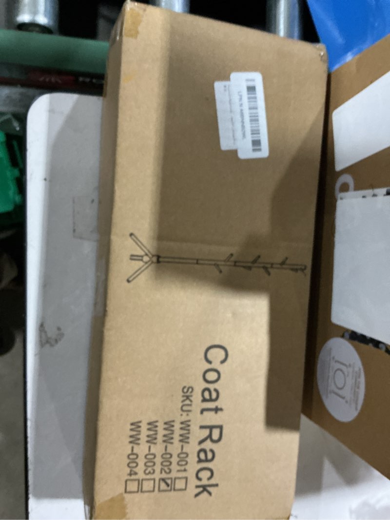 Condition photo showing Good Condition for Solid Wooden Coat Rack Freestanding, New Zealand Pine Coat Tree with 8 Hooks & 3 Adjustable Sizes for Coats, Hats, Handbags and Scarves, Space Saving for Entryway/Office/Bedroom (White) White 1 PC