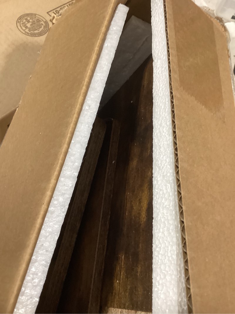 Condition photo showing New/Like New for pag 3 tier desktop printer stand with storage, paper storage holder rack for desk, wooden printer organization for home/office, antique brown antique brown model 2