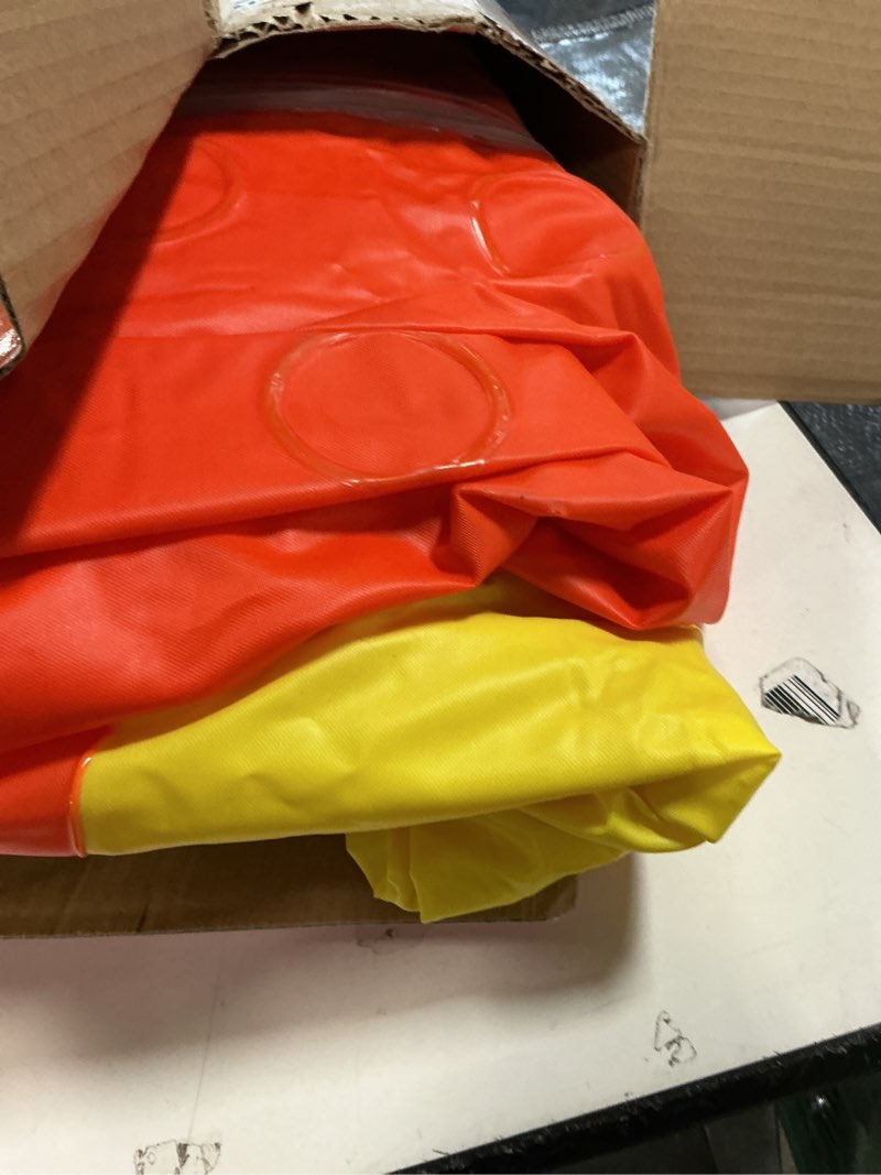 Condition photo showing As Is for Inflatable Family Swim Play Center Pool, 82" x 56" x 25" Giant Blow Up Pool Summer Water Fun with Inflatable Soft Floor for Family, Garden, Outdoor, Backyard (Orange) 82in Orange