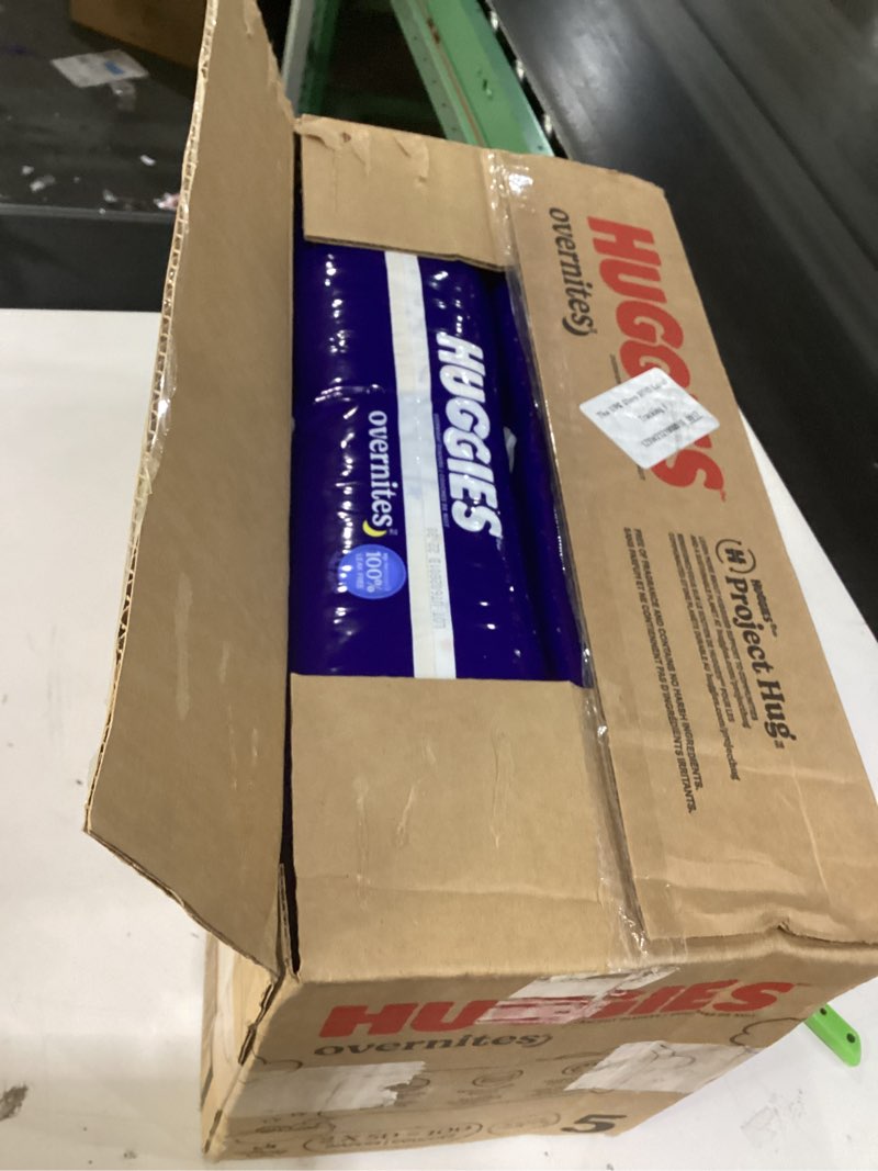Condition photo showing New/Like New for Huggies Size 5 Overnites Baby Diapers: Overnight Diapers, Size 5 (27+ lbs), 100 Ct (2 Packs of 50), Packaging May Vary Size 5 100