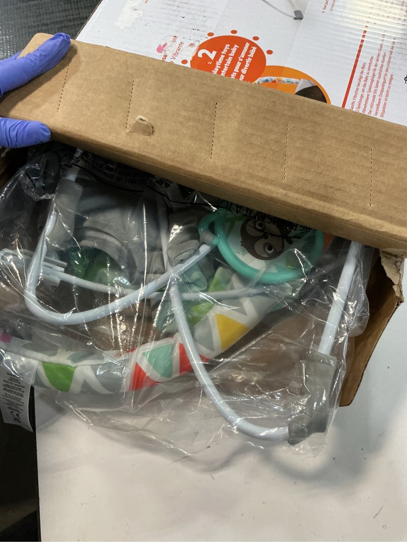 Condition photo showing Good Condition for Bright Starts Baby Bouncer Soothing Vibrations Infant Seat - Removable -Toy Bar, Nonslip Feet, 0-6 Months Up to 20 lbs (Safari Fun)