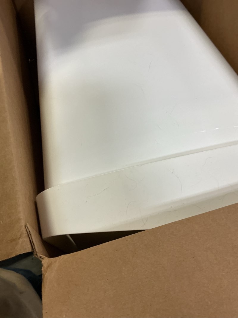 Condition photo showing Good Condition for Rubbermaid Swing Top Waste Container for Home and Kitchen, Easy Access Disposal and Slim Modern Trash Can with Lid, 12.2 Gallon Capacity, White