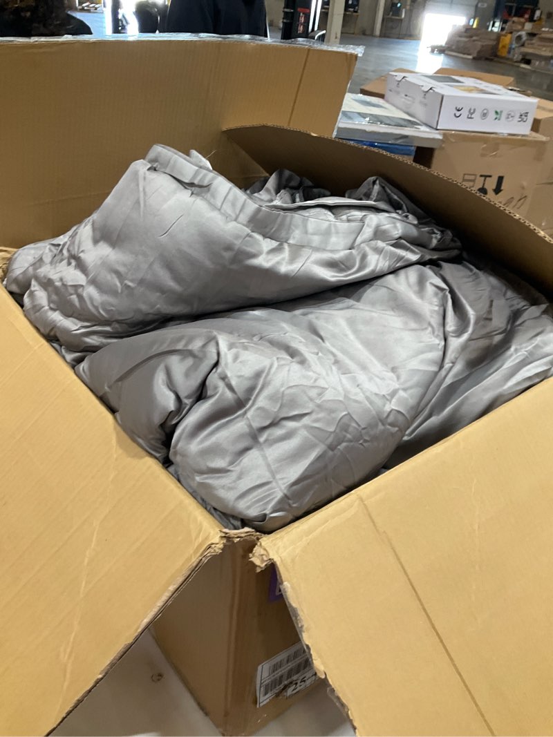 Condition photo showing As Is for riverbrook home kendall comforter set, king, silver/gray, 8 piece set king silver/gray