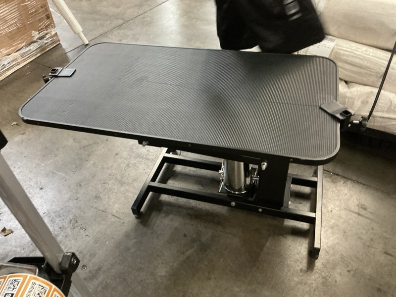 Condition photo showing As Is for similar to 1100 lbs hydraulic lift table cart – 28.5\"-32\" lift height, manual scissor lift, foot pump, non-slip pad & locking swivel wheels – for warehouse/garage/factory red-330lbs-single
