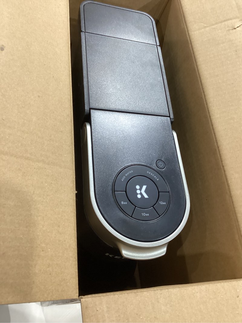Condition photo showing As Is for keurig k-slim single serve k-cup pod coffee maker, multistream technology, 3 brew sizes, slim and sleek design, 46oz removable reservoir, black