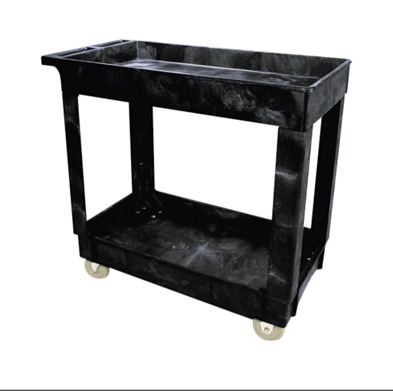 Service/utility Cart  Two-Shelf  17w X 38d X 31h  Black