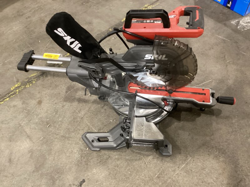 Condition photo showing As Is for (untested) skil 10-in 15-amp dual bevel sliding compound corded miter saw