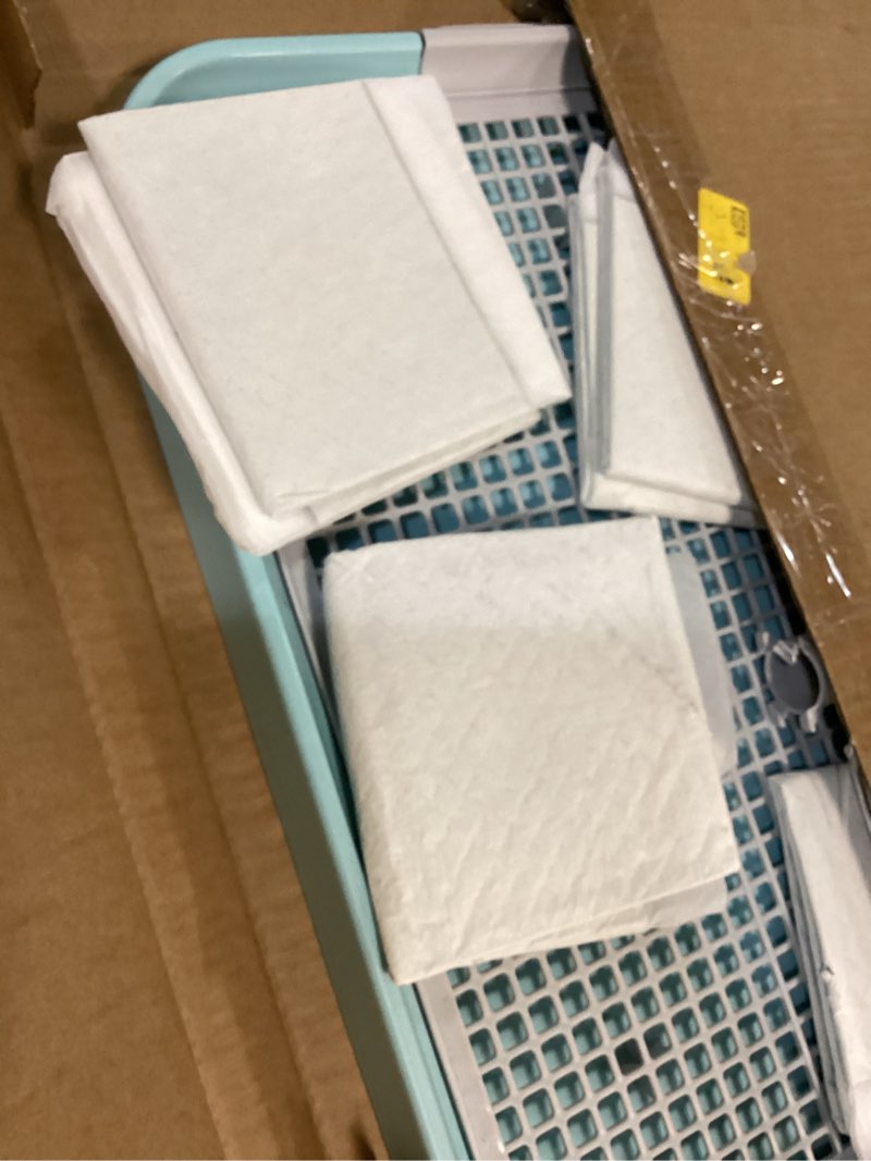 Condition photo showing Good Condition for cuhioy dog potty tray toilet 20"x14" - indoor pee pad holder with 8pcs training pads, puppy mesh potty with secure latch for small medium puppies - blue