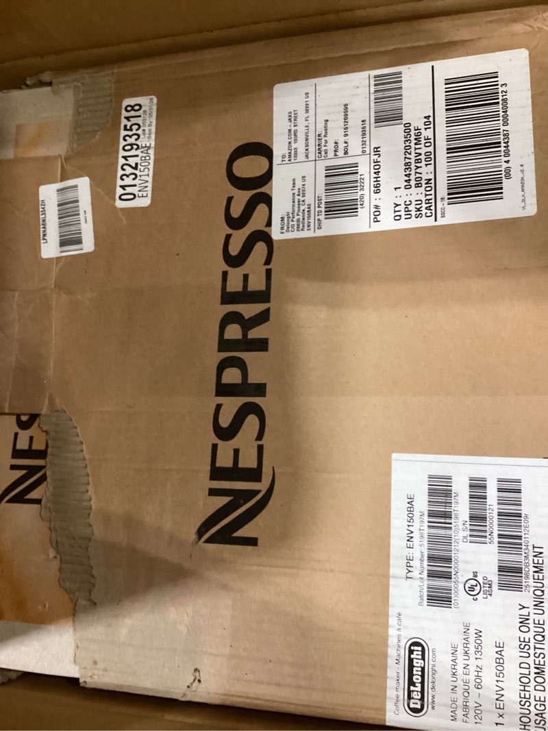 Condition photo showing As Is for nespresso vertuoplus coffee and espresso machine by de'longhi with milk frother, ink black machine + frother ink black