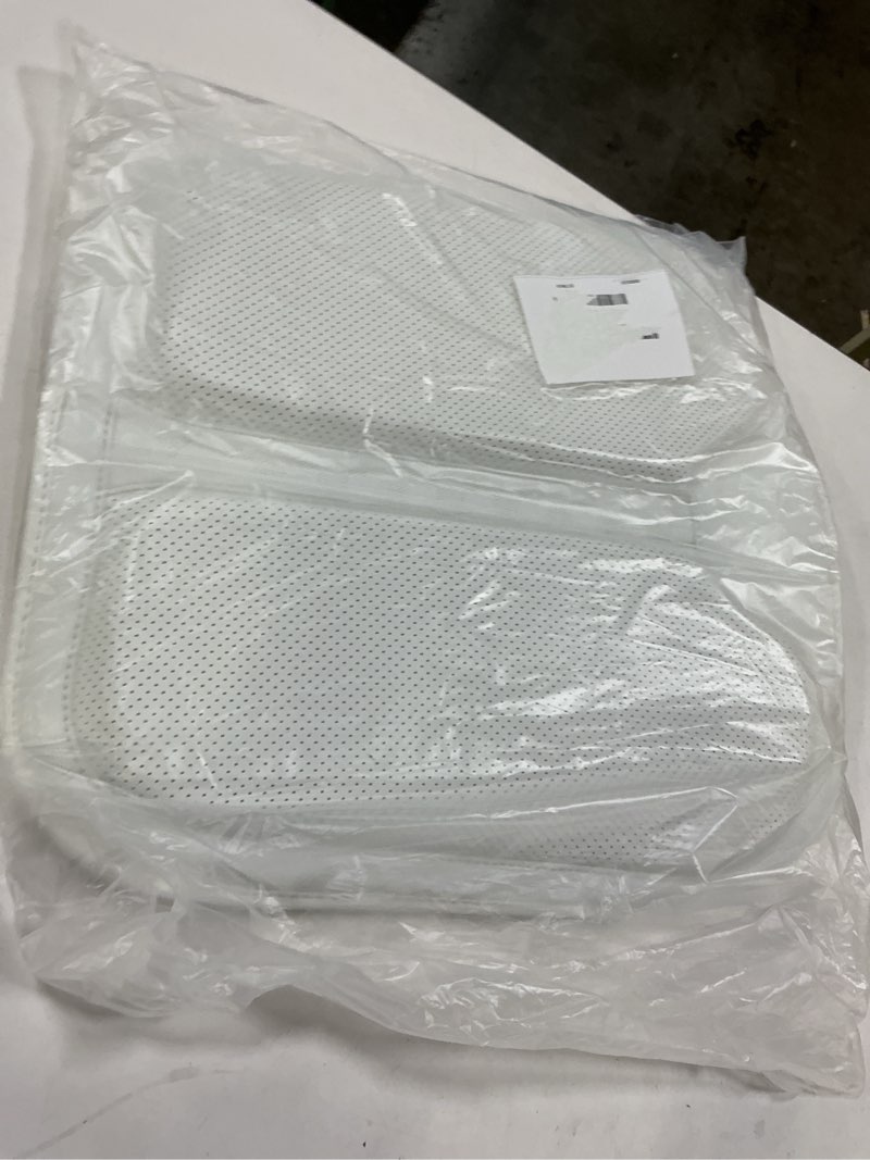 Condition photo showing New/Like New for Car Seat Cushion White Premium Memory Foam Driver Seat Cushion to Improve Driving View Nappa Leather Bottom Seat Cover Anti-Slip Pad Cushion (2 Pieces/White) White 2 Pieces