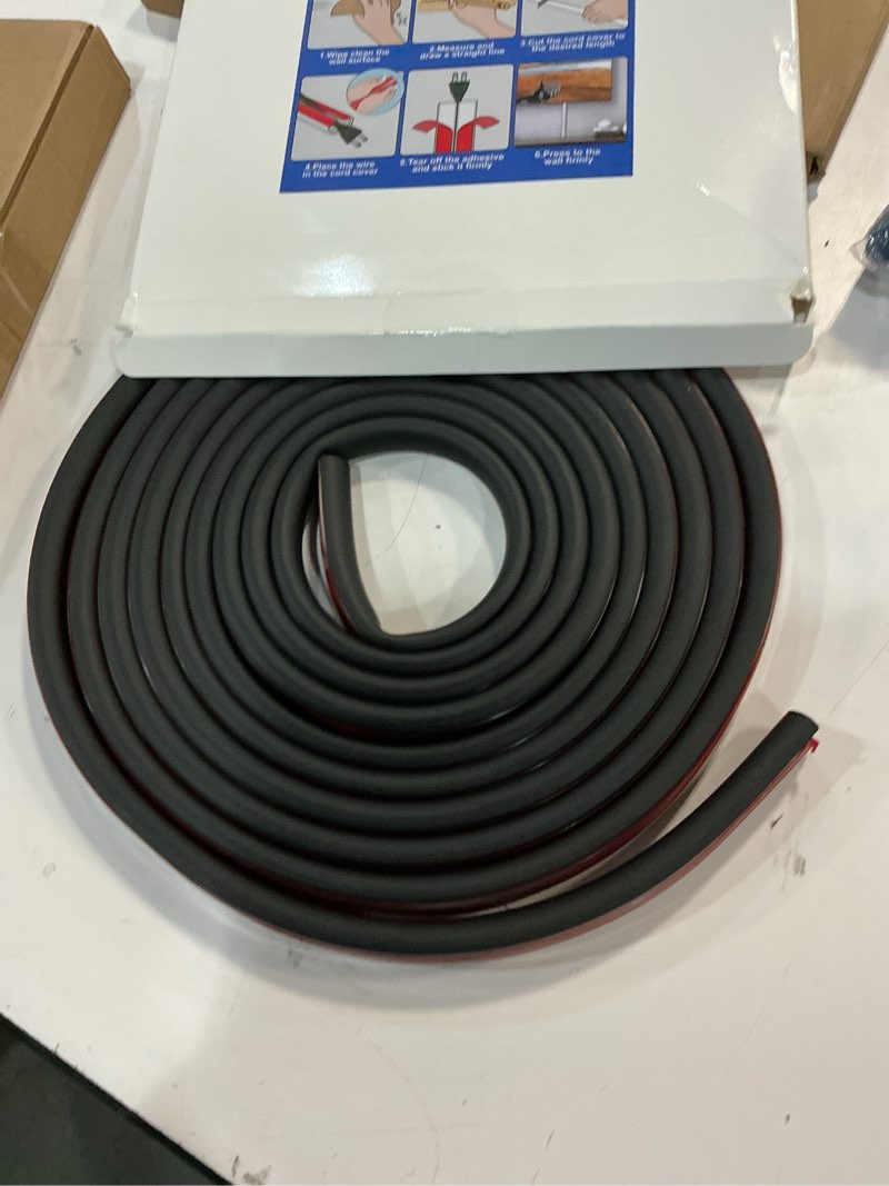 Condition photo showing New/Like New for Wall Cord Hider 196 Inch - Self-Adhesive Wire Cover Raceway for Walls, Flexible PVC Cable Concealer for Home and Office, W0.59 H0.39in - Black