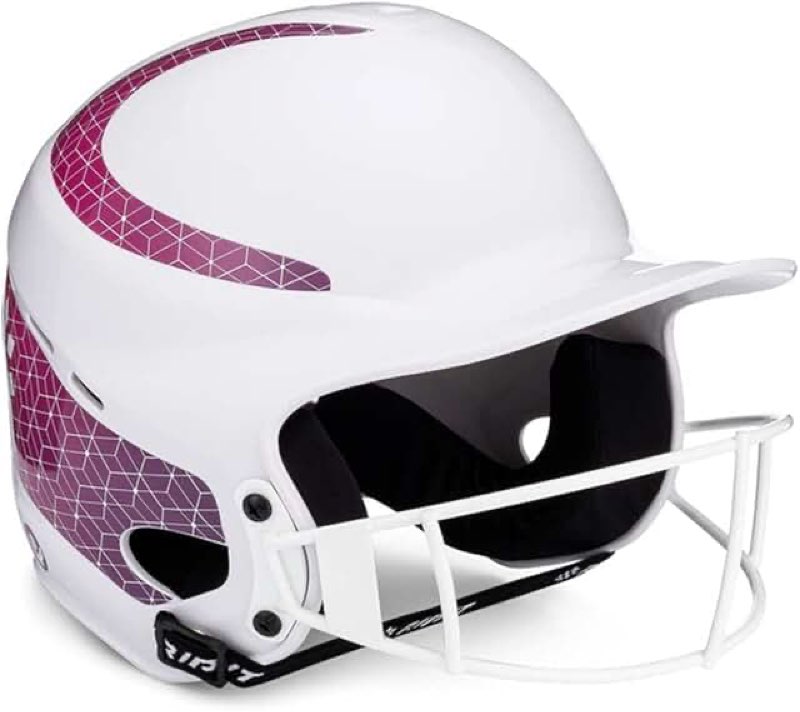 rip-it | vision classic softball batting helmet 2.0 | pinstripe | lightweight women's sport equipment medium-large pink ombre