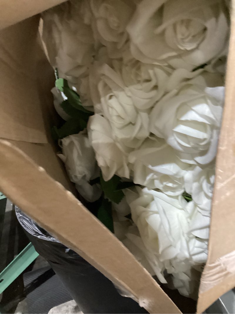 Condition photo showing Good Condition for zeyune 180 pcs artificial flowers bulk white, 120 white hydrangeas and 60 velvet roses faux flowers with stems for wedding centerpieces bouquets diy floral arrangements table party home decor