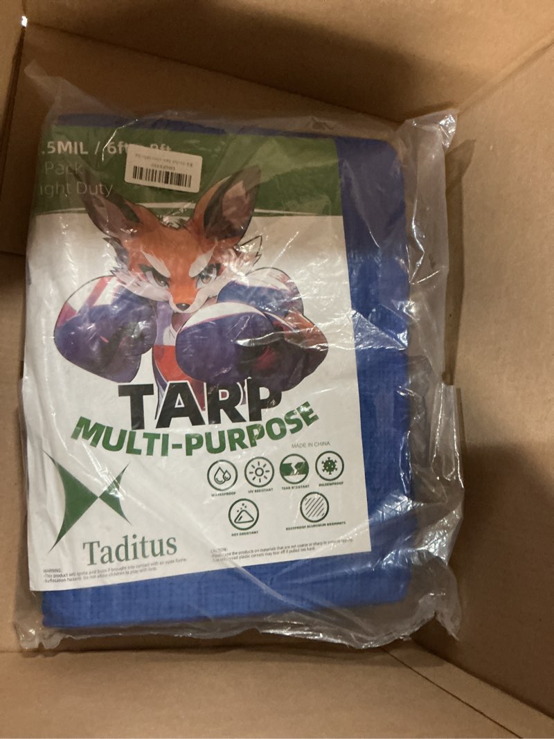 Condition photo showing Good Condition for 2.5 Mil Waterproof Tarp 6x8 Ft (5 Pack) | All-Weather Light Duty Upgraded 2.0 | Camping DIY Home Cover 6' x 8'