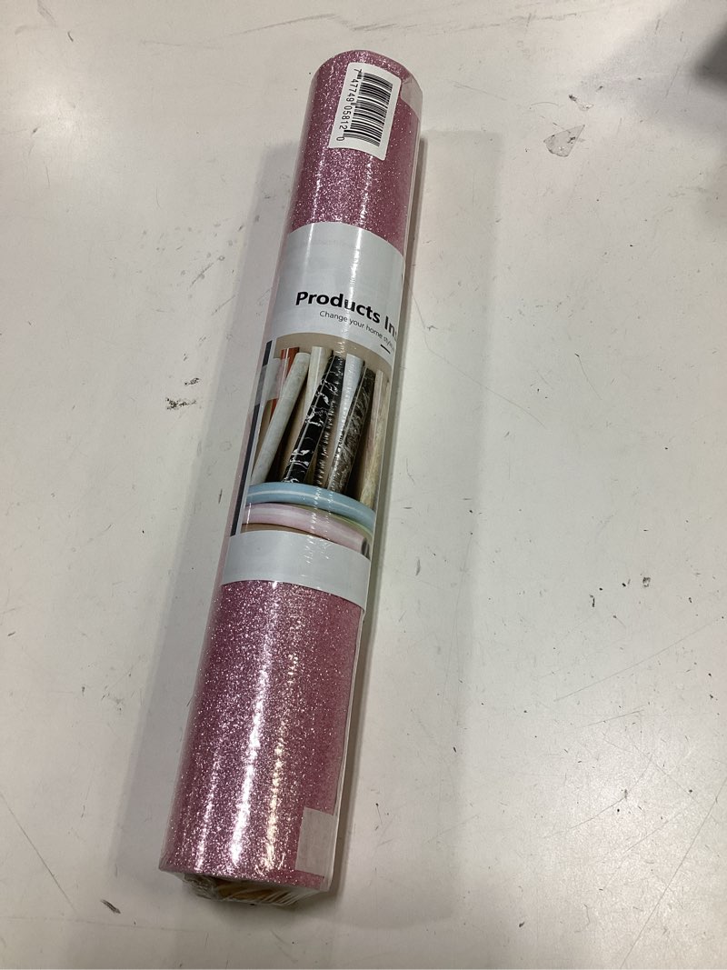 Condition photo showing New/Like New for veelike pink glitter wallpaper stick and peel sparkle pink glitter contact paper for bedroom 15.7  x118   light pink wallpaper removable self adhesive