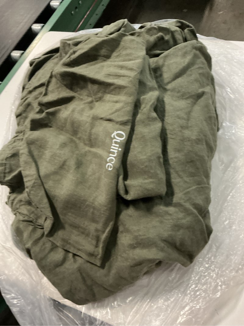 Condition photo showing Good Condition for ( 3 pack) quince european linen duvet cover set, king/cal king, dusty olive