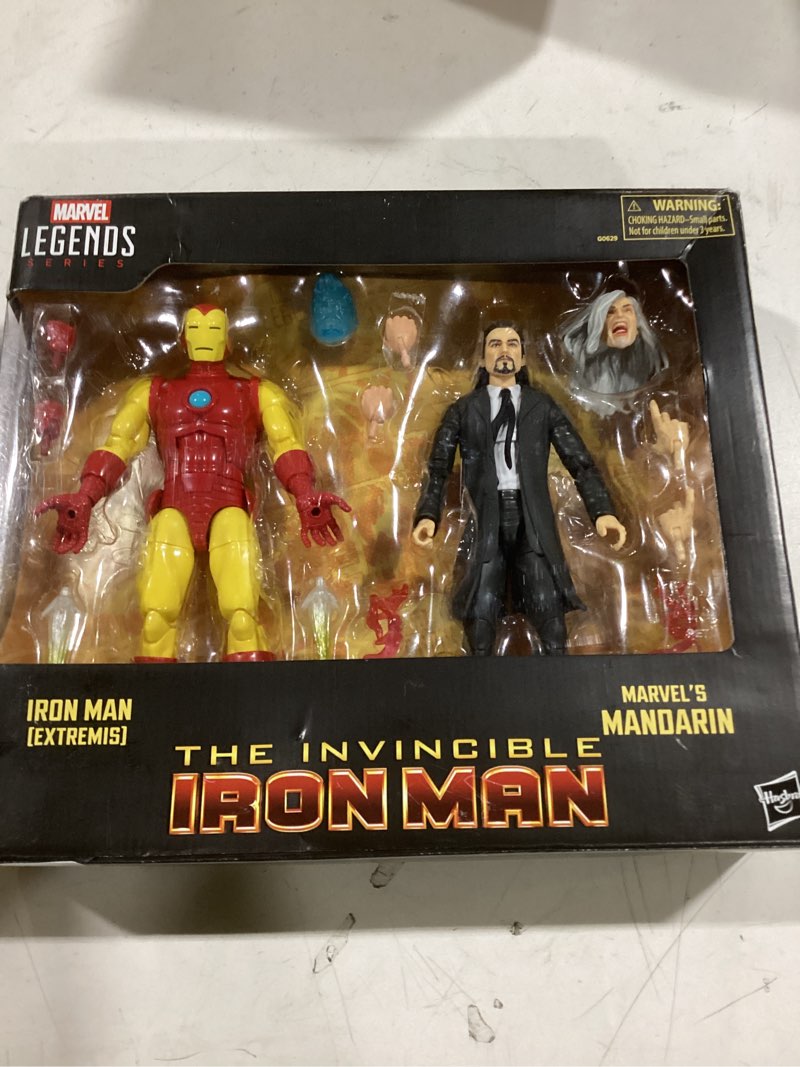 Condition photo showing New/Like New for Marvel Legends Series Iron Man (Extremis) & Marvel’s Mandarin, Avengers Comics Collectible 6-Inch Action Figures (Amazon Exclusive)