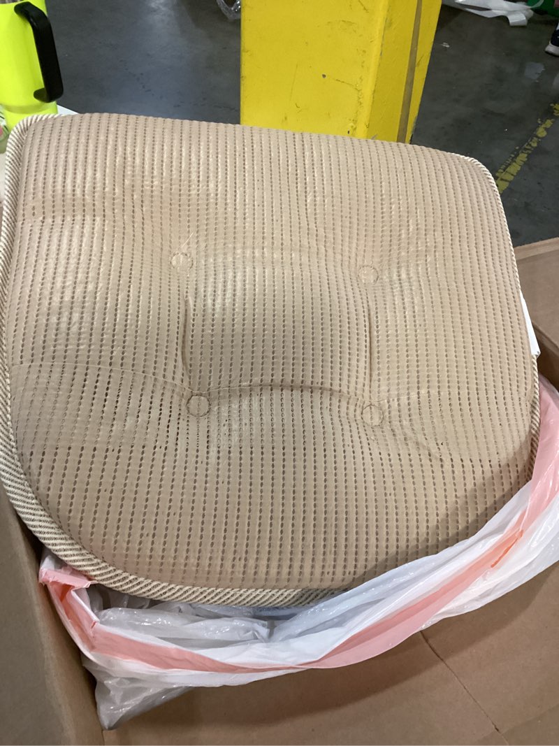 Condition photo showing As Is for klear vu omega non-slip chair cushions, assembled in usa, u-shaped skid-proof seat pads for dining room, kitchen, office, 15"x16" 4 pack slub natural 4 count slub natural 4 pack