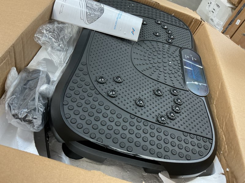 Condition photo showing As Is for softgym vibration plate exercise machine for lymphatic drainage,power vibrate stand shake board 450 lbs capacity whole body workout waver with fitness resistance bands weight loss gifts for women men slim- black