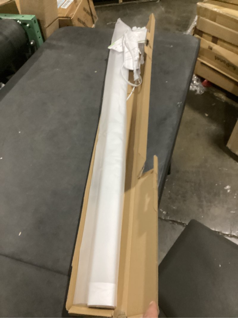 Condition photo showing As Is for plug in light fixture, 4ft linkable 5000k plug-in ceiling lights for shop garage, led tube light for closet, cabinet, workbench, kitchen, office, bathroom, triproof, 36w 4ft-1pcs/with plug white