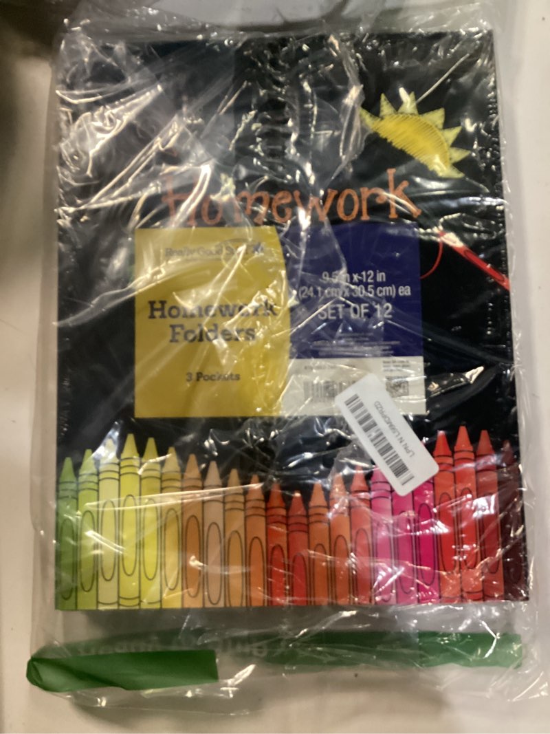 Condition photo showing New/Like New for Really Good Stuff Homework Tri-Fold 3-Pocket Folders - 12 folders