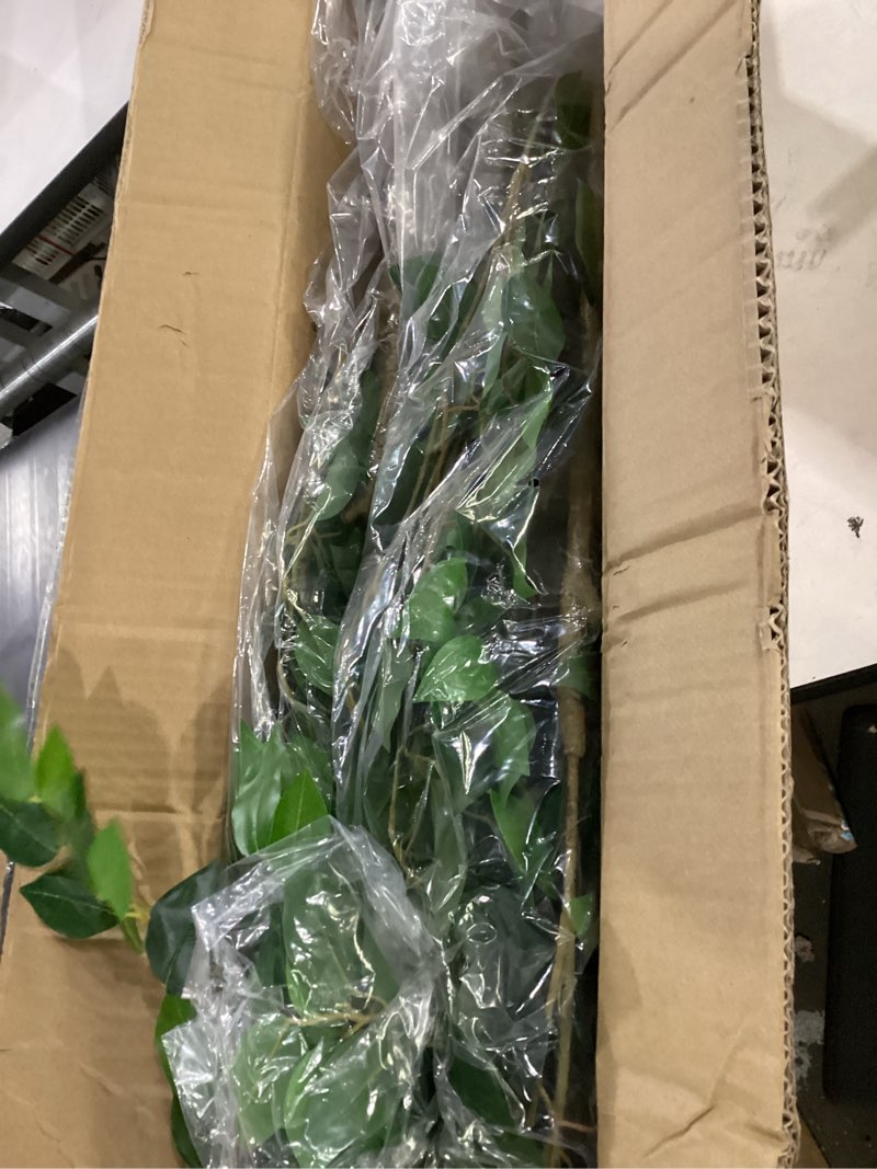 Condition photo showing Good Condition for nafresh tall uv resistant ficus tree artificial?7ft(84in) realistic texture potted faux ficus tree? fake trees indoor outdoor for home office living room bedroom foyer porch decor.