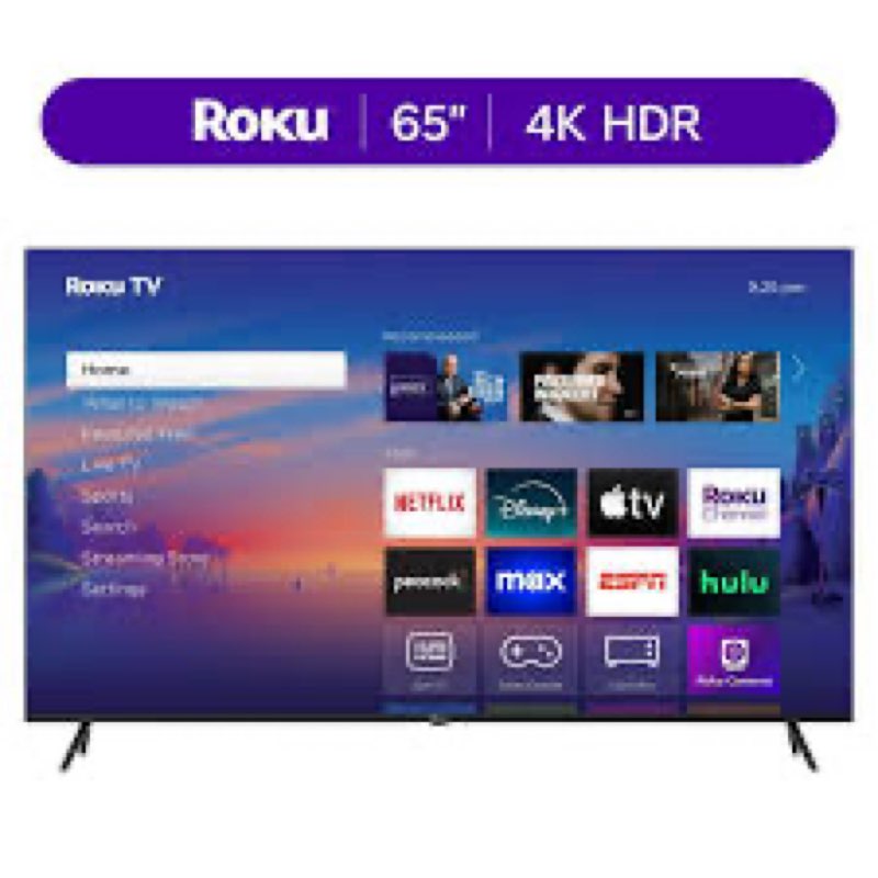 Roku Smart TV 2025 – 65-Inch Select Series, 4K HDR TV – RokuTV with Enhanced Voice Remote – Flat Scr