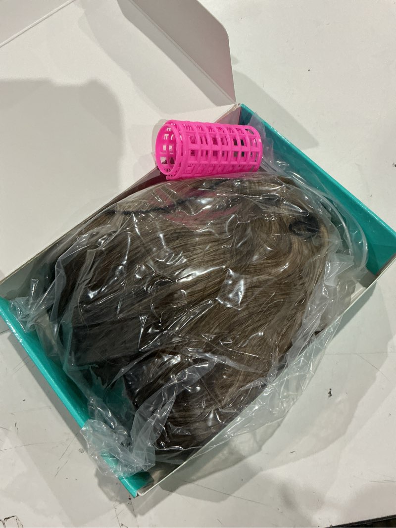Condition photo showing Good Condition for ombre blonde wigs with bangs blonde wigs for women long wavy curly ombre wig with dark root synthetic wig for women daily party use (20inch)