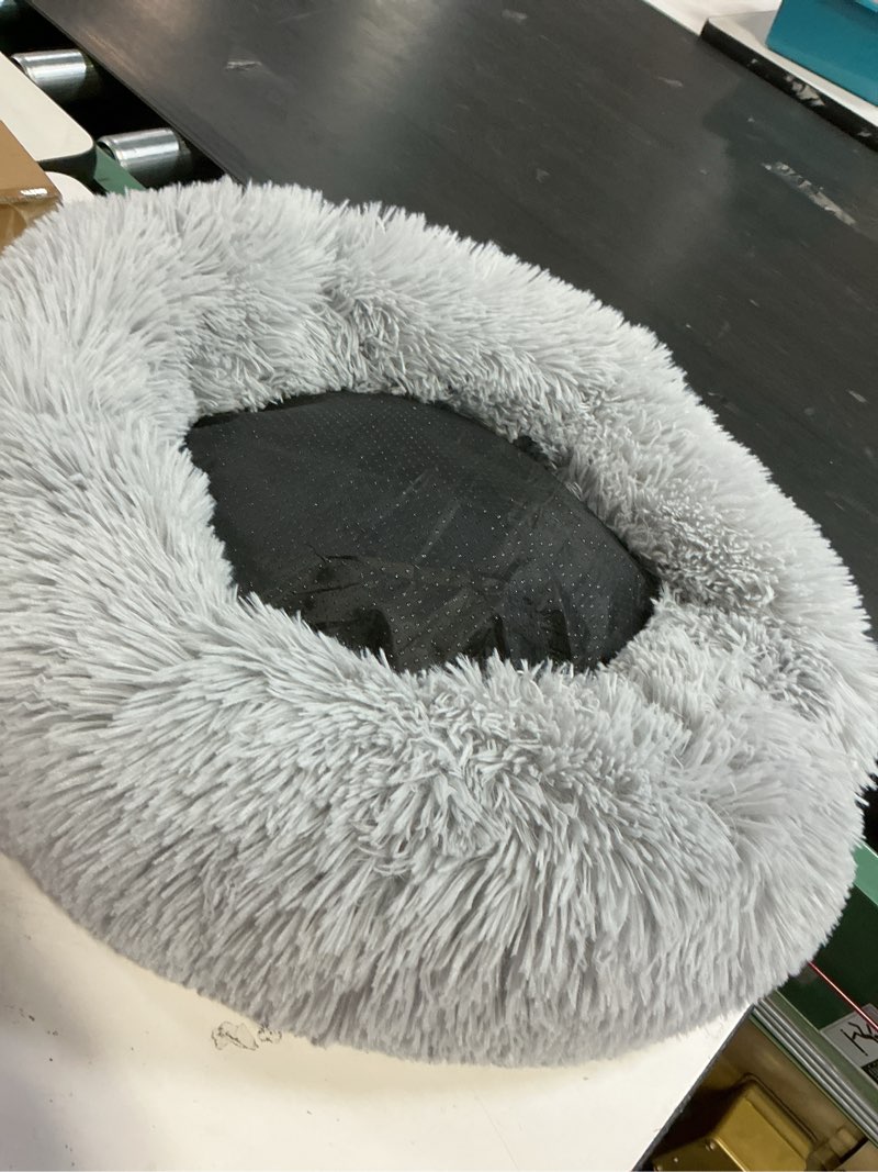 Condition photo showing As Is for Pet Dog Cat Bed Donut Plush Fluffy Soft Warm Calming Sleeping Kennel