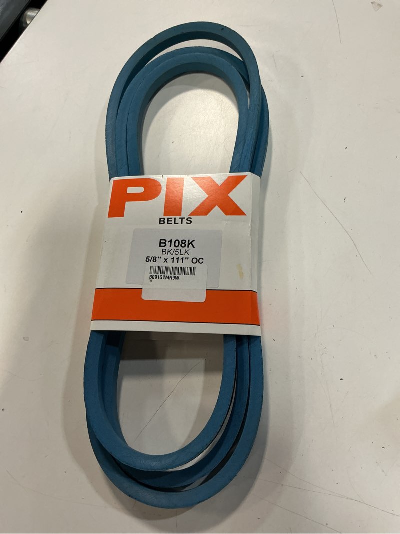 Condition photo showing New/Like New for pix - b108k, v- belt, b kevlar®, 5/8 x 111in oc