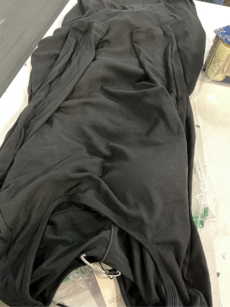 Condition photo showing Good Condition for (size’l)popilush cocktail dress long sleeve square neck midi dress shapewear tummy control bodycon dress party evening built in bra large black midi dress