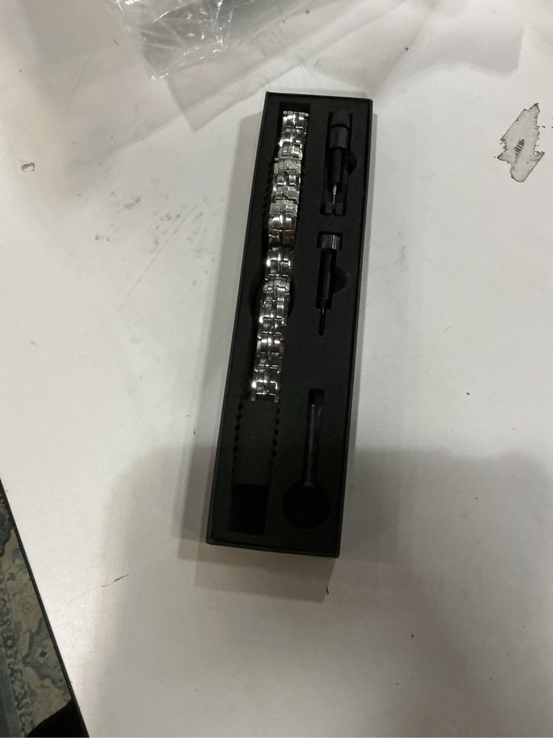 Condition photo showing Good Condition for Feraco Mens Magnetic Bracelet Titanium Steel Magnetic Bracelet with Double Row 4 Elements Magnets (Silver)