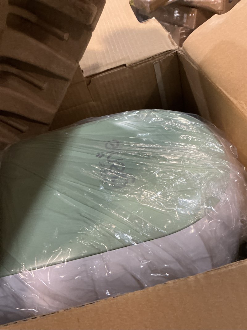 Condition photo showing Good Condition for diaper genie platinum pail (sage green) is made in durable stainless steel and includes 1 easy roll refill with 18 bags that can last up to 5 months.