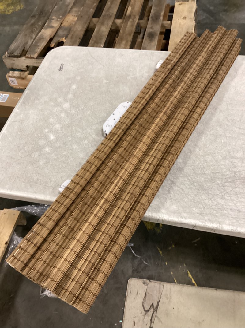 Condition photo showing Good Condition for chicology bamboo roman shades - customer favorite blackout blinds for windows, premium quality, ideal for home, moose (blackout) brown, 23" w x 64" h 23"w x 64"h moose