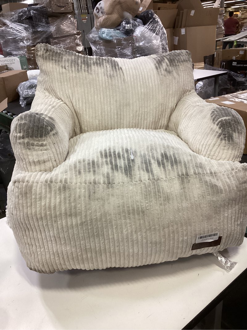 Condition photo showing As Is for MAXYOYO Kids Bean Bag Chair, Stuffed Toddler Bean Bag Sofa with Filler Bean Bag Chair for Boys and Girls, Lazy Sofa with Pocket Floor Chair for Gaming, Reading, Beige Standard Beige