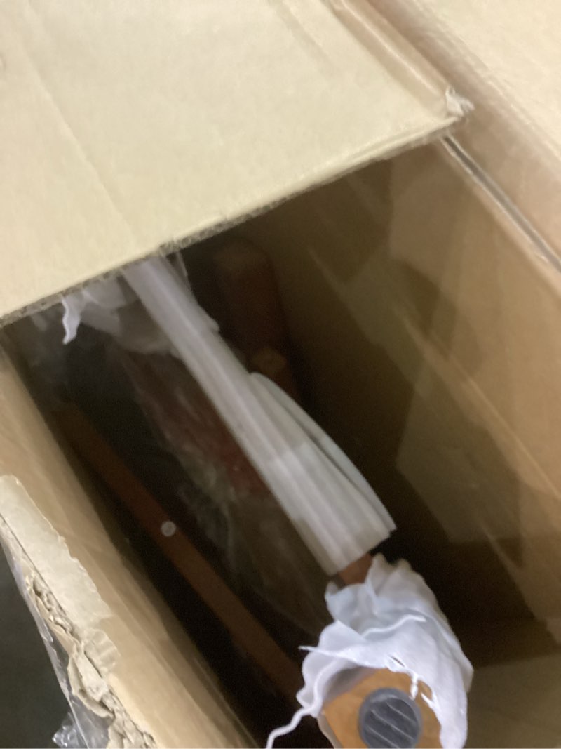 Condition photo showing As Is for Homepop Home Decor | Classic Counter Height Bar Stools | Faux Leather 24 Inch Bar Stools | Decorative Home Furniture (Brown Faux)