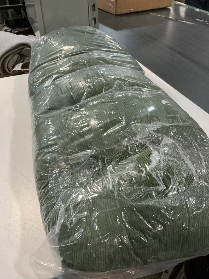 Condition photo showing New/Like New for magpie fabrics indoor outdoor bench cushion 45"x18", non-slip tufted water resistant long seat pads, patio loveseat cushion for window, garden, swing, settee - green green 45 x 18 x 5 in