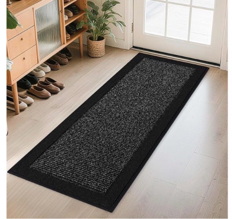 beqhause indoor door mat 24" x 60", dirt trapper door mats non-slip entryway rugs washable, resist d