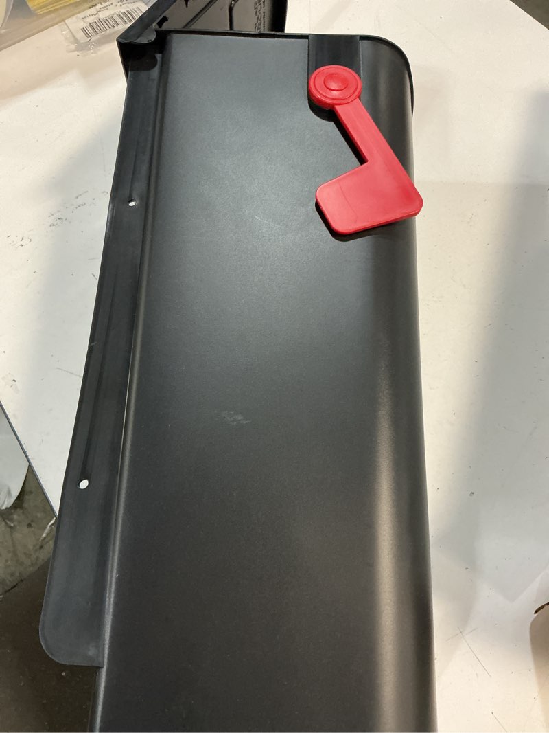 Condition photo showing Good Condition for architectural mailboxes parsons™ rust-proof plastic post mounted mail box for outside, black, medium curbside mailbox, usps approved for residential delivery