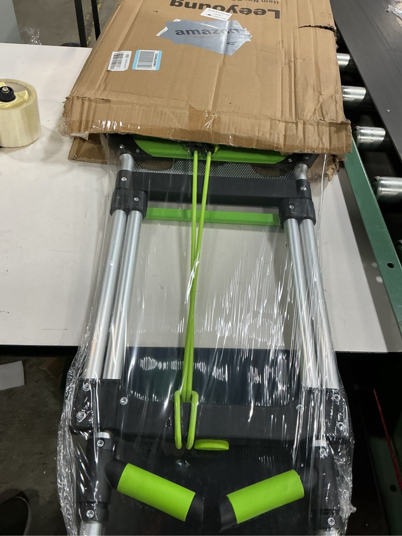 Condition photo showing New/Like New for Leeyoung Folding Hand Truck and Dolly,309 lb Capacity Aluminum Portable Cart with Telescoping Handle and PP+EVA Wheels Green 309lb