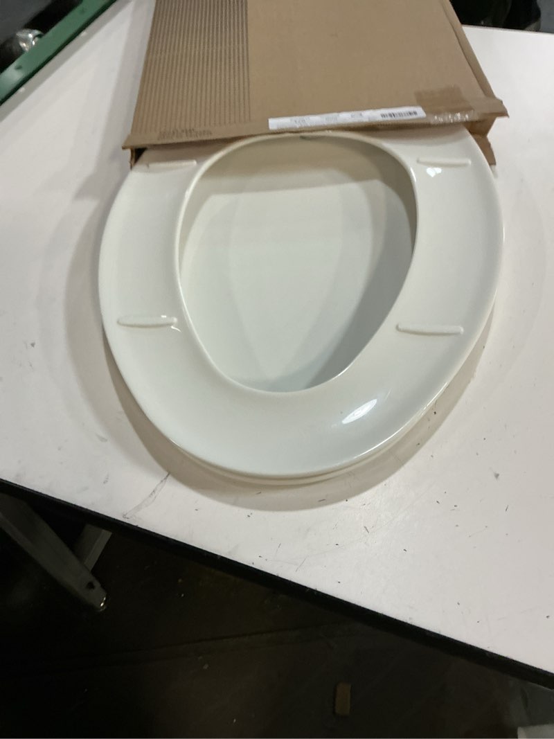 Condition photo showing As Is for bemis 170 000 toilet seat, elongated, plastic, white