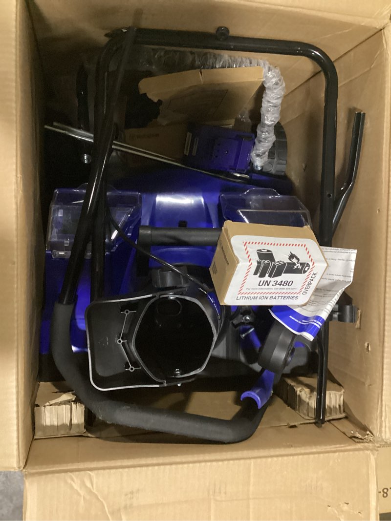 Condition photo showing As Is for Westinghouse WSnow18 48V Cordless Snow Blower 18 Inch Kit, Steel Auger, LED Light, 1200W Brushless Motor, 25ft Throwing Distance, Plows 650lbs/min, Compatible with Snow Joe Batteries 18 Inch with Battery/Charger
