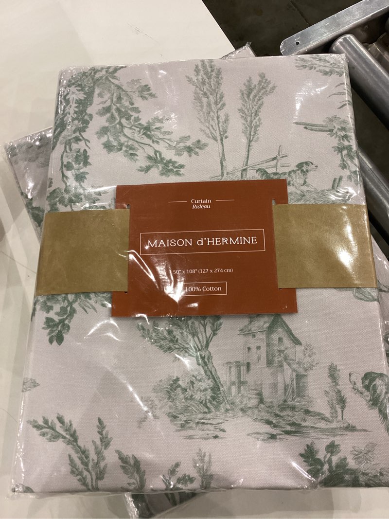 Maison d' Hermine Curtains for living room 100% Cotton 108 inch length One Panel Light Filtering Toi